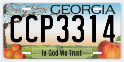 GA license plate CCP3314