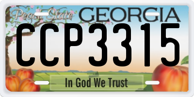 GA license plate CCP3315