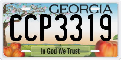 GA license plate CCP3319
