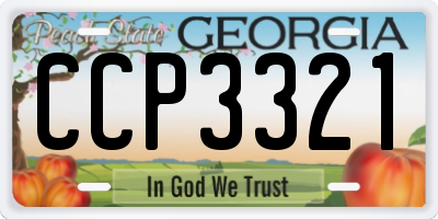 GA license plate CCP3321