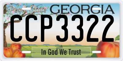 GA license plate CCP3322