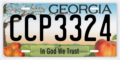 GA license plate CCP3324