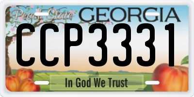 GA license plate CCP3331