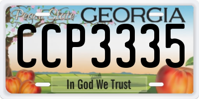 GA license plate CCP3335