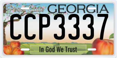 GA license plate CCP3337