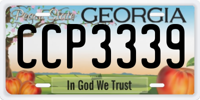 GA license plate CCP3339