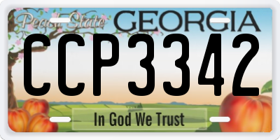 GA license plate CCP3342