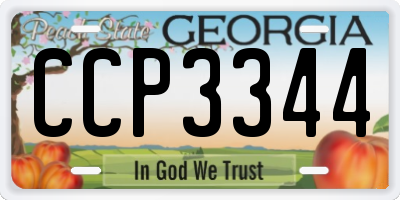 GA license plate CCP3344