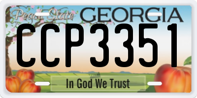 GA license plate CCP3351