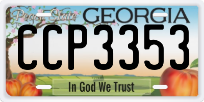 GA license plate CCP3353