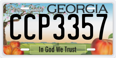 GA license plate CCP3357