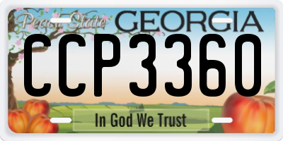 GA license plate CCP3360