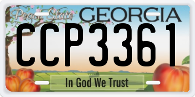 GA license plate CCP3361