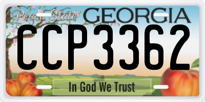 GA license plate CCP3362