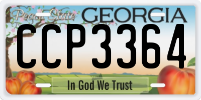 GA license plate CCP3364