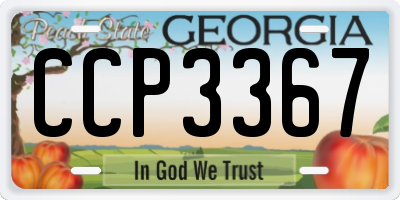 GA license plate CCP3367