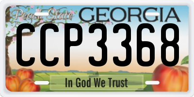 GA license plate CCP3368