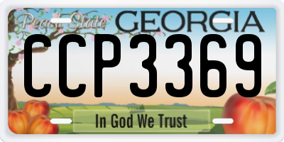 GA license plate CCP3369