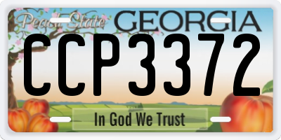 GA license plate CCP3372