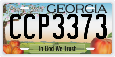 GA license plate CCP3373