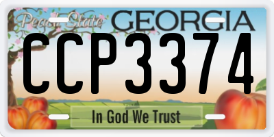 GA license plate CCP3374