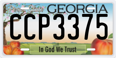 GA license plate CCP3375