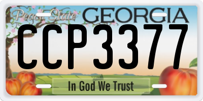 GA license plate CCP3377