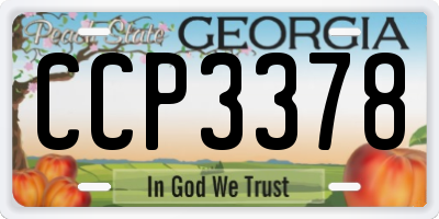 GA license plate CCP3378