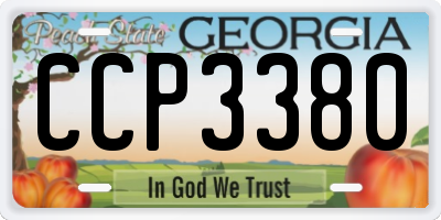 GA license plate CCP3380