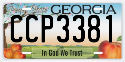 GA license plate CCP3381