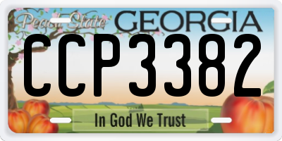 GA license plate CCP3382