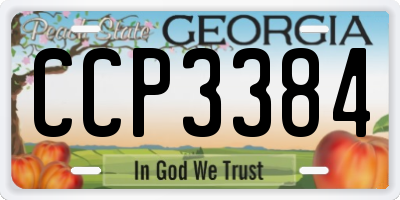 GA license plate CCP3384