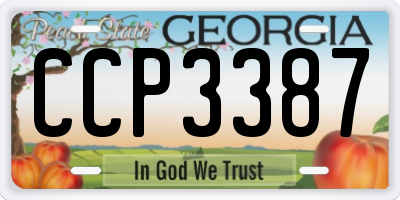 GA license plate CCP3387