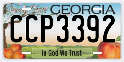 GA license plate CCP3392