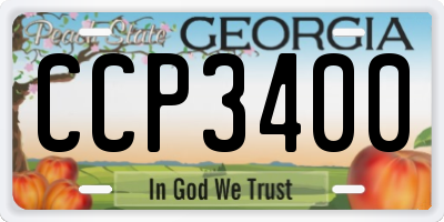 GA license plate CCP3400