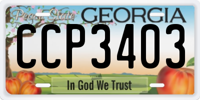 GA license plate CCP3403