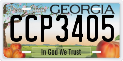 GA license plate CCP3405