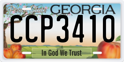 GA license plate CCP3410