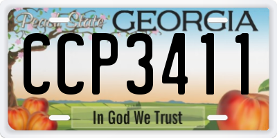 GA license plate CCP3411