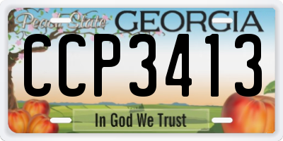 GA license plate CCP3413