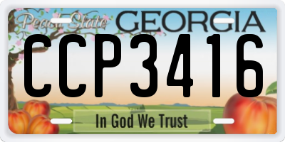 GA license plate CCP3416