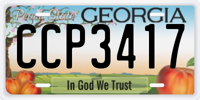 GA license plate CCP3417