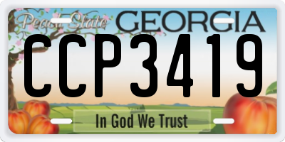 GA license plate CCP3419