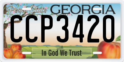 GA license plate CCP3420
