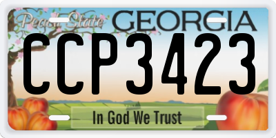 GA license plate CCP3423