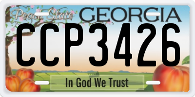 GA license plate CCP3426