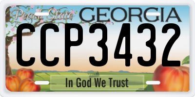 GA license plate CCP3432