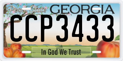 GA license plate CCP3433