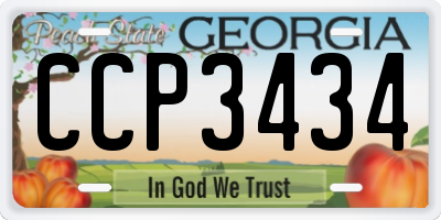 GA license plate CCP3434