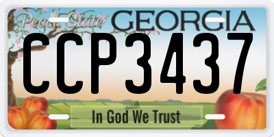GA license plate CCP3437